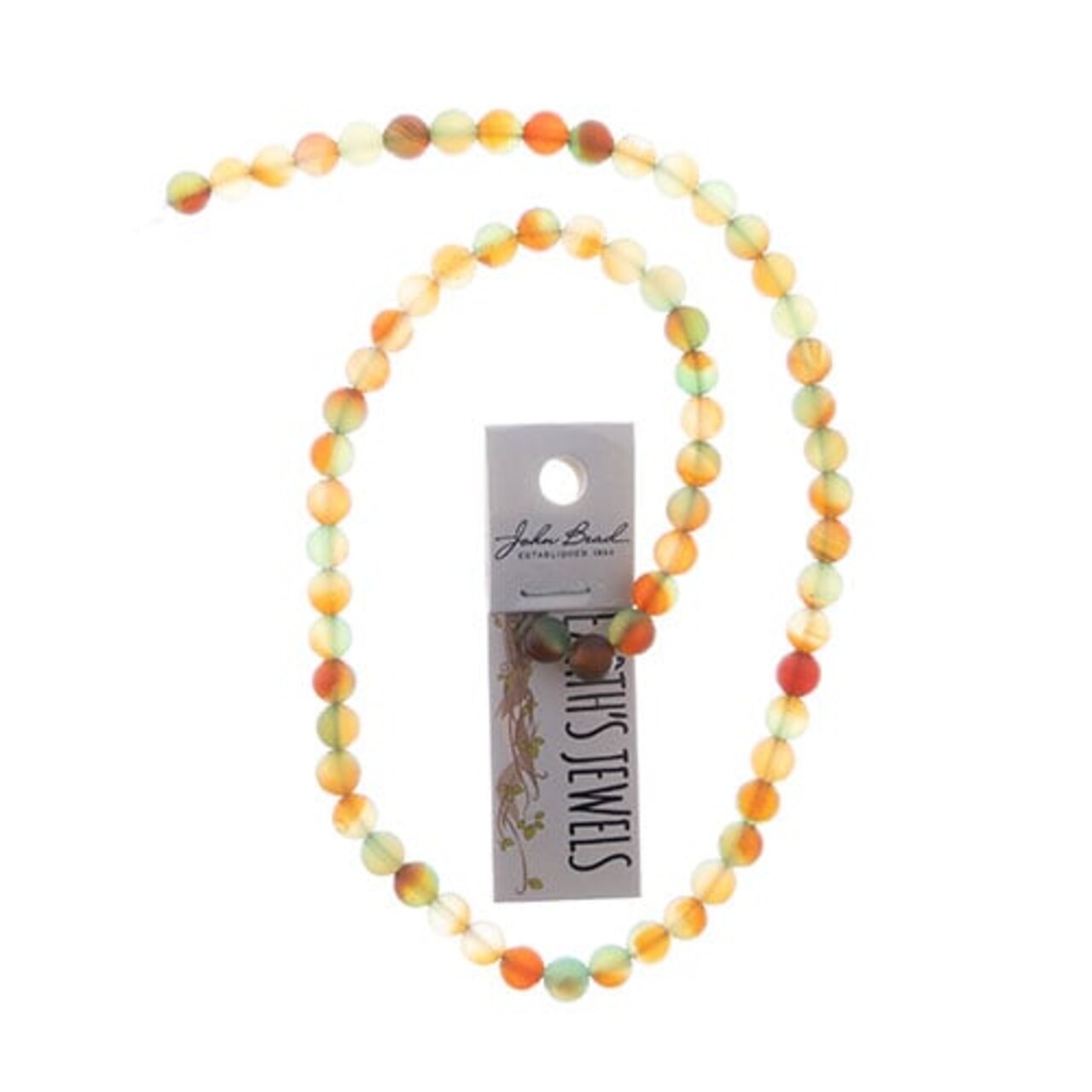 John Bead Earth's Jewels 16in Semi-Precious Natural Stone Round Matte Bead Strand